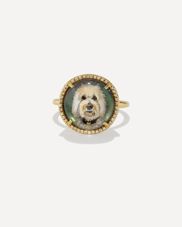 irene neuwirth One of a Kind Custom Pet Portrait Ring 18K Yellow Gold