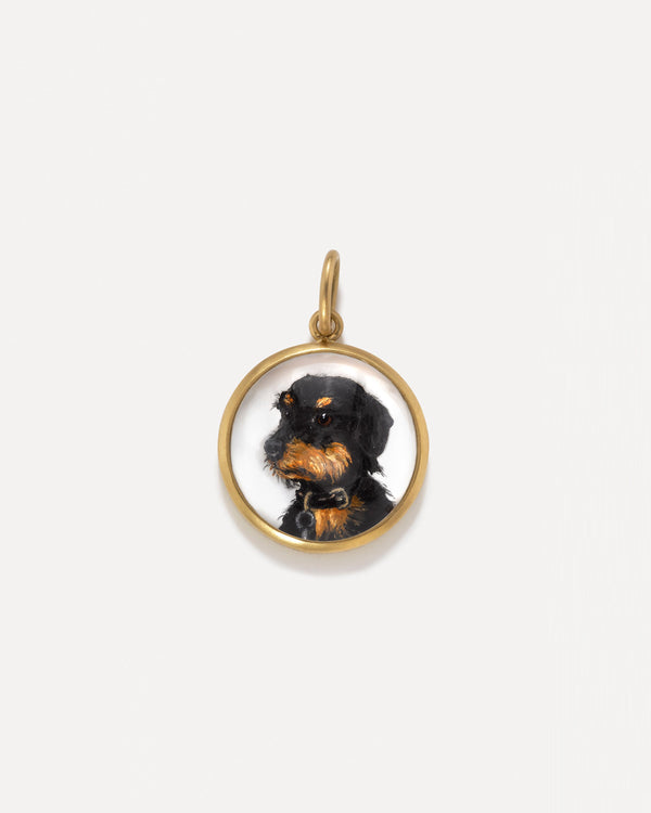 irene neuwirth One of a Kind Custom Pet Portrait Round Charm 18K Gold