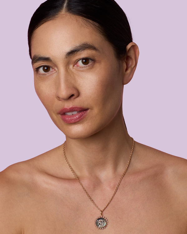 Irene Neuwirth One Of A Kind Custom Pet Portrait Round Charm 18K Rose Gold