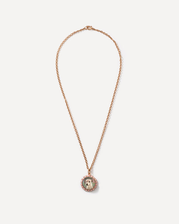 Irene Neuwirth One Of A Kind Custom Pet Portrait Round Charm 18K Rose Gold