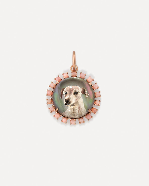 irene neuwirth One of a Kind Custom Pet Portrait Round Charm 18K Rose Gold