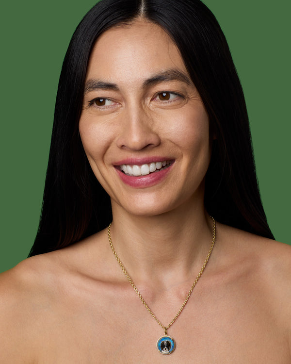 Irene Neuwirth One Of A Kind Custom Pet Portrait Round Charm 18K Gold