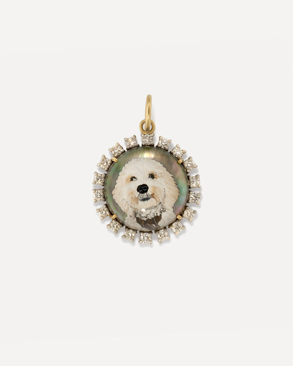 irene neuwirth One of a Kind Custom Pet Portrait Round Charm 18K Gold