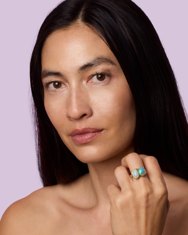 Irene Neuwirth One Of A Kind Double Stone Ring 18k Yellow Gold