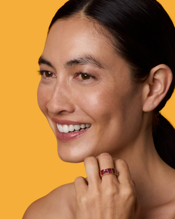 Irene Neuwirth One Of A Kind Eternity Band Bezel Ring 18k Yellow Gold