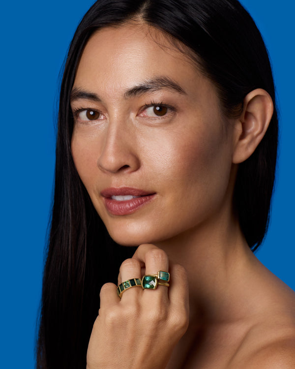 Irene Neuwirth One Of A Kind Gem Drop Cushion-Cut Bezel Ring 18k Yellow Gold