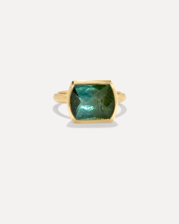 irene neuwirth One of a Kind Gem Drop Cushion-Cut Bezel Ring 18k yellow gold