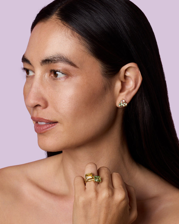 Irene Neuwirth One Of A Kind Gem Drop Emerald-Cut Bezel Ring 18k Yellow Gold