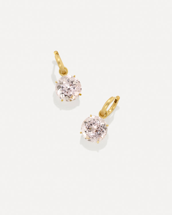 irene neuwirth One of a Kind Gem Drop Jeweled Huggies 18k Yellow Gold