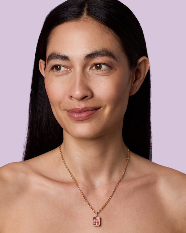 Irene Neuwirth One Of A Kind Gem Drop Pavé Emerald-Cut Charm 18k Rose Gold