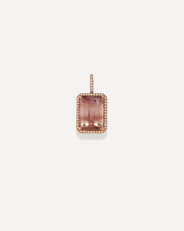 irene neuwirth One of a Kind Gem Drop Pavé Emerald-Cut Charm 18k Rose Gold irene neuwirth One of a Kind Gem Drop Pavé Emerald-Cut Charm 18k Rose Gold