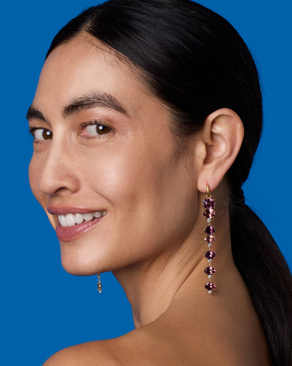 Irene Neuwirth One Of A Kind Gemmy Gem Diamond Code Jeweled Huggies 18K Gold