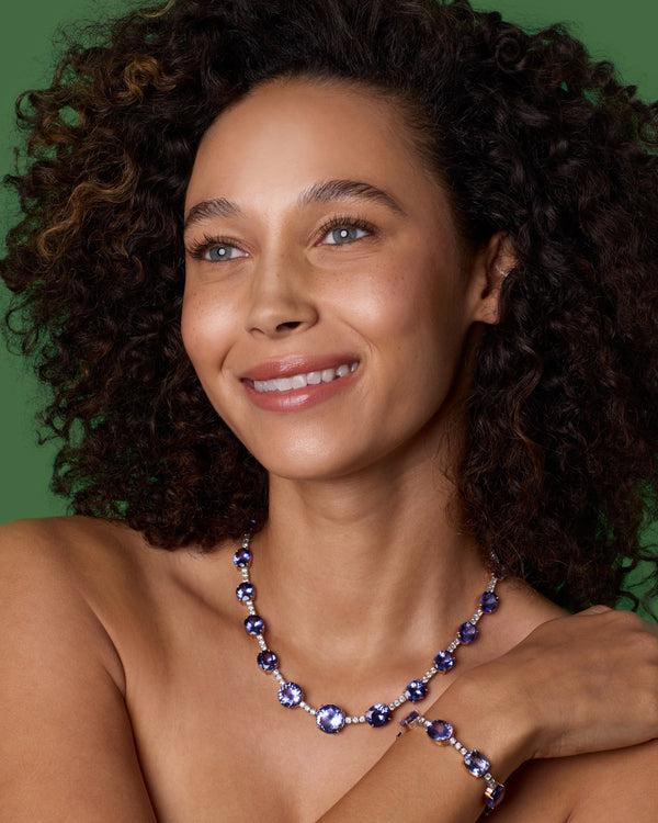 Irene Neuwirth One Of A Kind Gemmy Gem Diamond Tennis Necklace 18K Gold