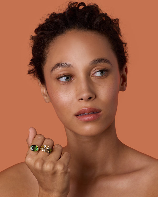 Irene Neuwirth One Of A Kind Gemmy Gem Diamond Three Stone Ring 18k Yellow Gold