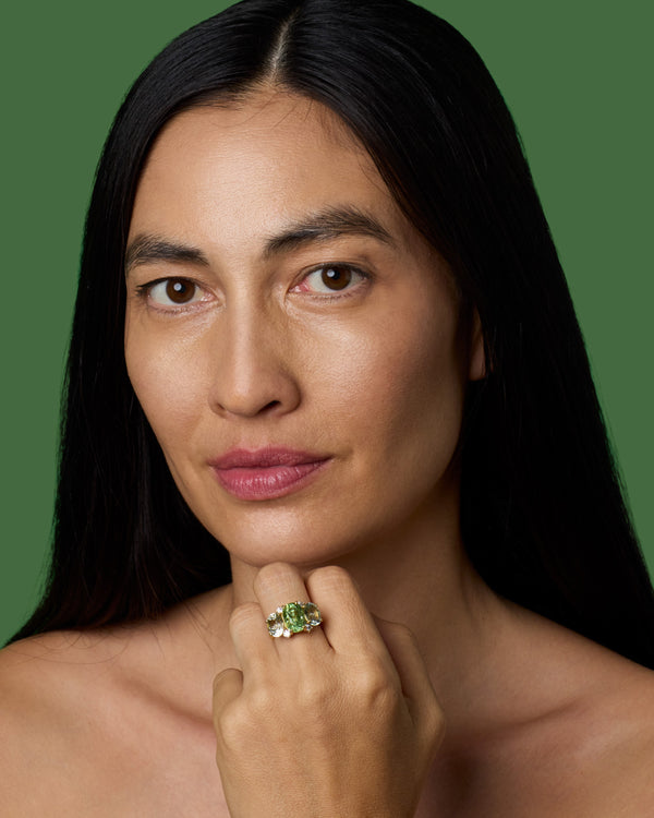 Irene Neuwirth One Of A Kind Gemmy Gem Diamond Three Stone Ring 18k Yellow Gold