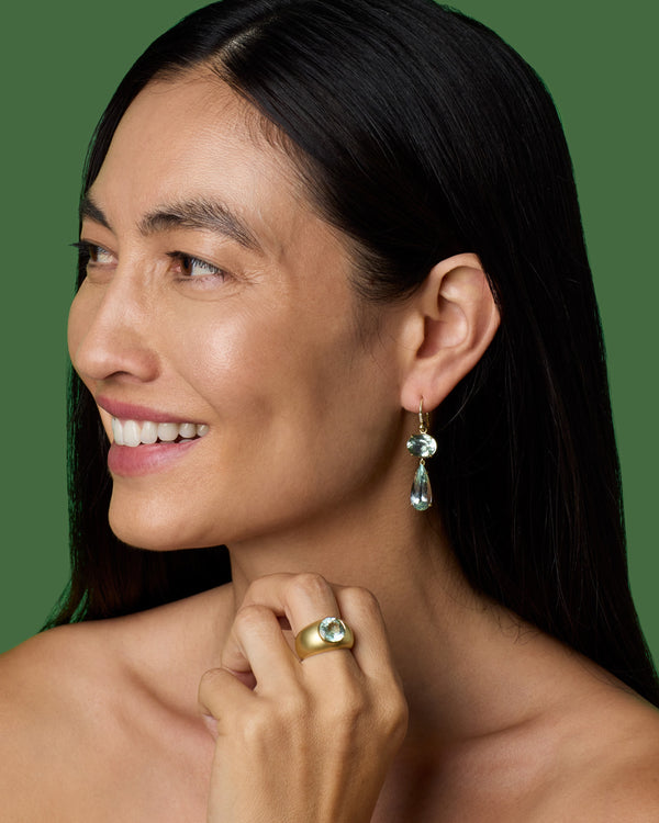 Irene Neuwirth One Of A Kind Gemmy Gem Double Drop Link Earrings 18k Yellow Gold