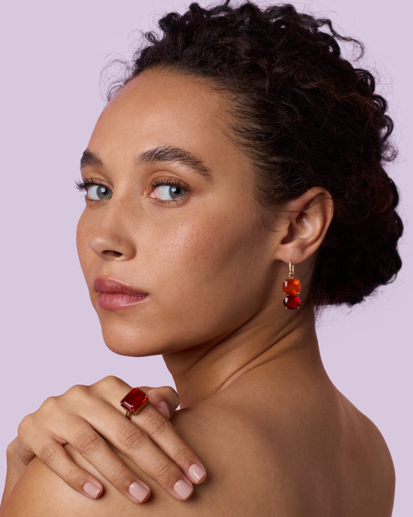 Irene Neuwirth One Of A Kind Gemmy Gem Double Stone Earrings 18k Rose Gold