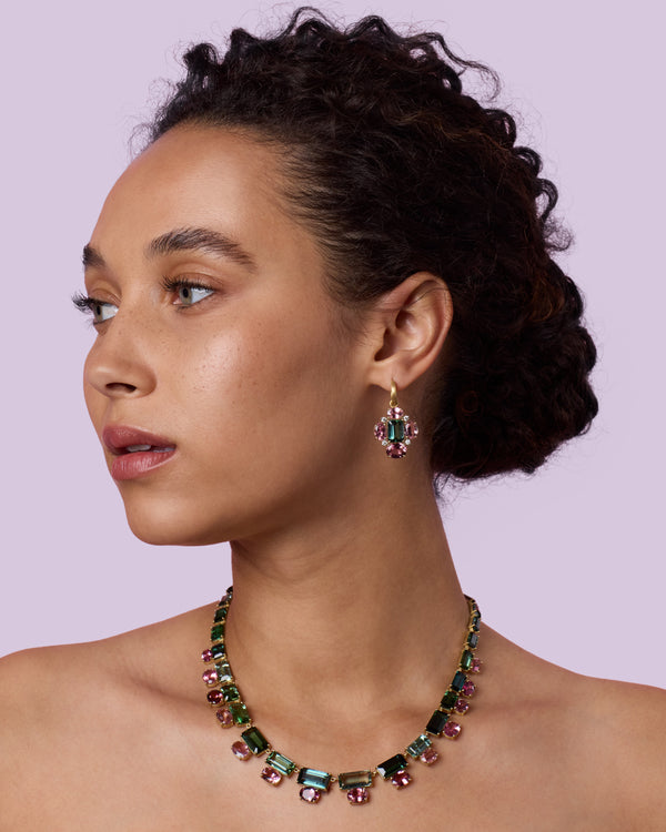 Irene Neuwirth One Of A Kind Gemmy Gem Double Stone Necklace 18k Yellow Gold