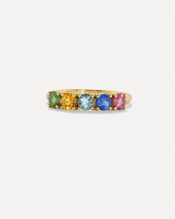 irene neuwirth One of a Kind Gemmy Gem Five Stone Mixed Ring 18k Yellow Gold