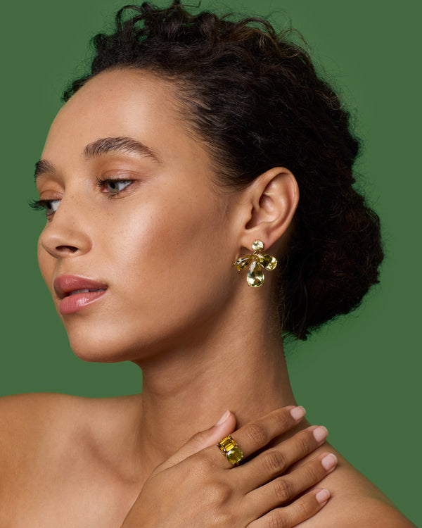 Irene Neuwirth One Of A Kind Gemmy Gem Flora Earrings 18k Yellow Gold