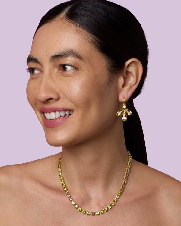 Irene Neuwirth One Of A Kind Gemmy Gem Flora Jeweled Huggies 18k Yellow Gold