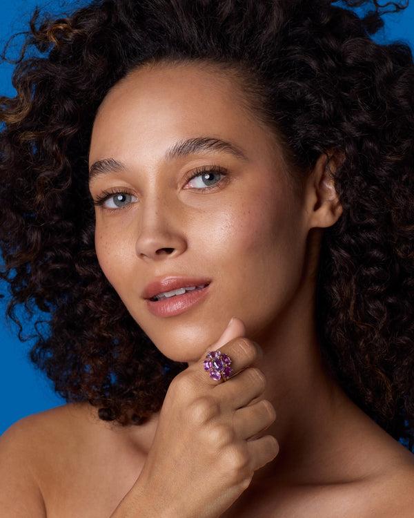 Irene Neuwirth One Of A Kind Gemmy Gem Floret Ring 18k Rose Gold