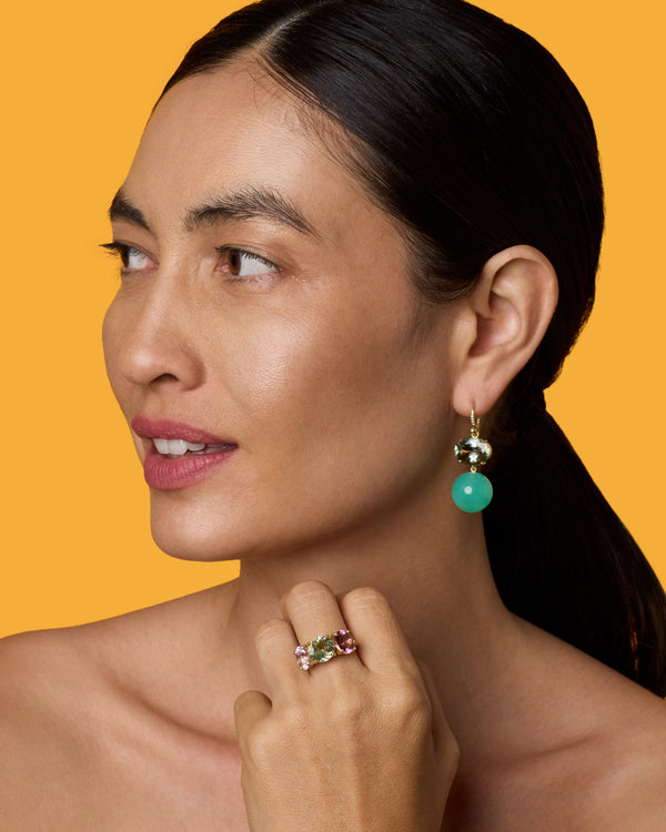 Irene Neuwirth One Of A Kind Gemmy Gem Gumball Earrings 18k Yellow Gold