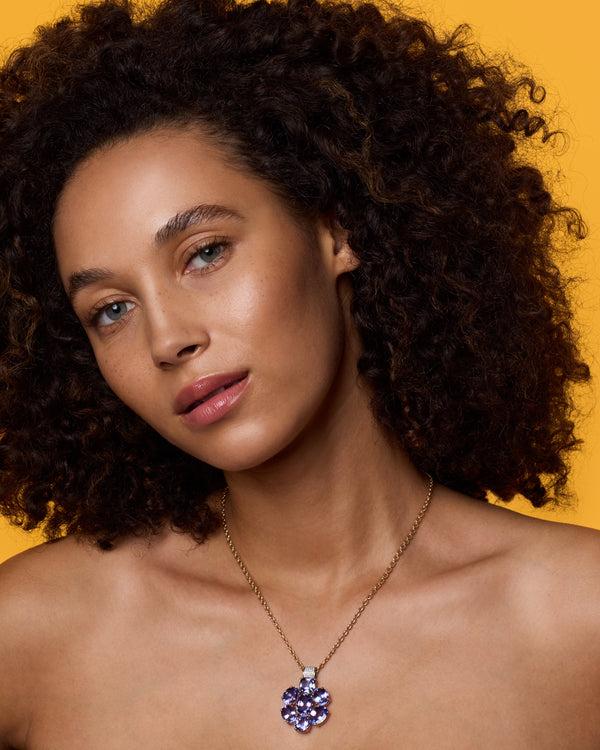 Irene Neuwirth One Of A Kind Gemmy Gem Heavy Pavé Bale Floret Pendant Necklace 18K Gold