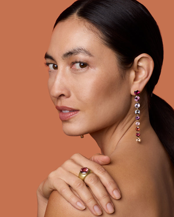 Irene Neuwirth One Of A Kind Gemmy Gem Link Earrings 18k Yellow Gold