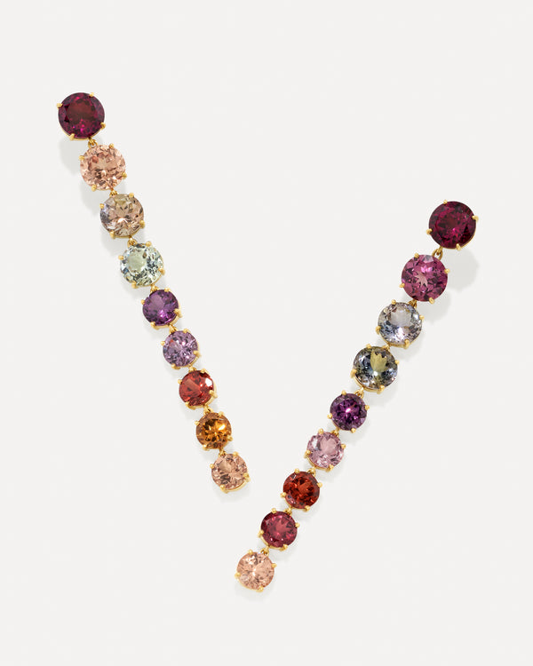 irene neuwirth One of a Kind Gemmy Gem Link Earrings 18k Yellow Gold