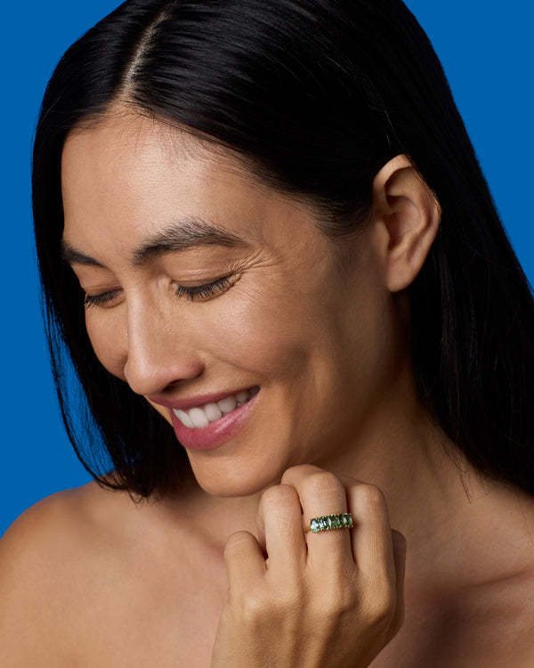 Irene Neuwirth One Of A Kind Gemmy Gem Oval Five Stone Ring 18k Yellow Gold