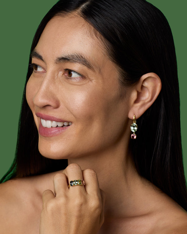 Irene Neuwirth One Of A Kind Gemmy Gem Oval Four Stone Ring 18k Yellow Gold