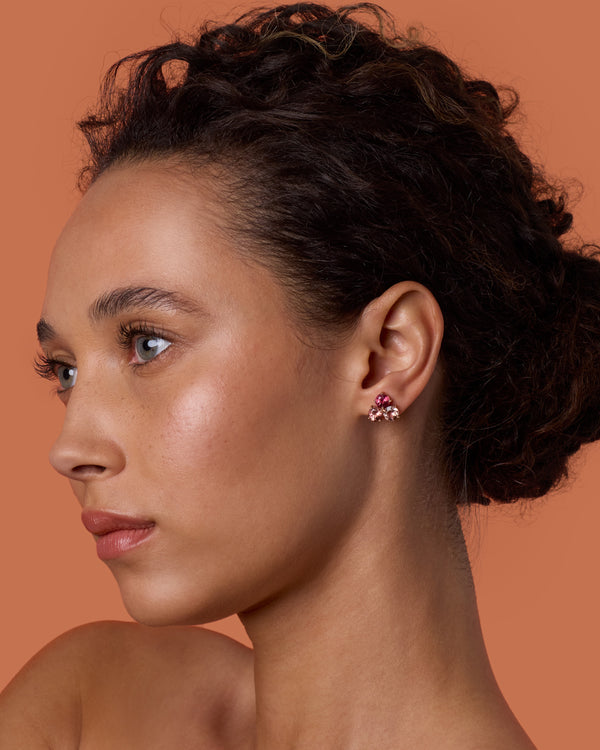 Irene Neuwirth One Of A Kind Gemmy Gem Trio Studs 18k Rose Gold