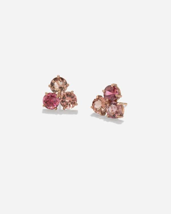 irene neuwirth One of a Kind Gemmy Gem Trio Studs 18k Rose Gold