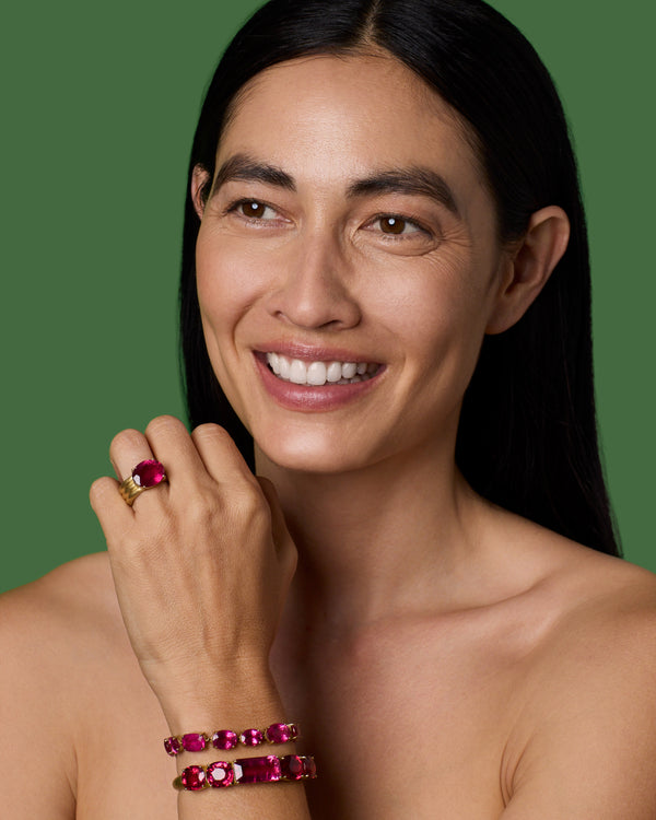 Irene Neuwirth One Of A Kind Heroic Oval Triple Band Ring 18k Yellow Gold