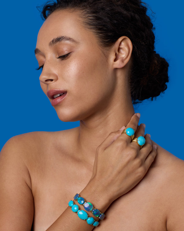 Irene Neuwirth One Of A Kind Heroic Round Triple Band Ring 18k Yellow Gold