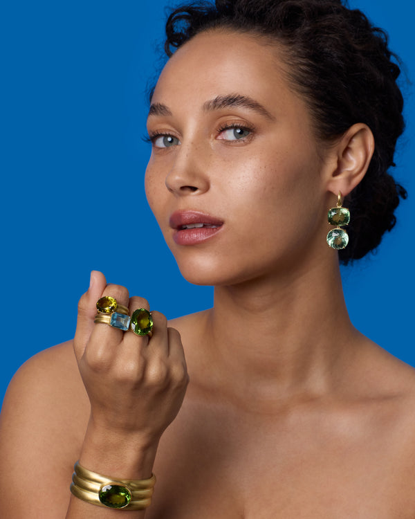 Irene Neuwirth One Of A Kind Heroic Triple Bezel Cuff 18K Yellow Gold