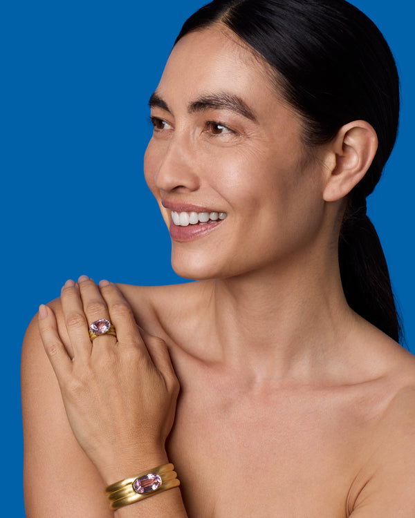 Irene Neuwirth One Of A Kind Heroic Triple Bezel Cuff 18K Yellow Gold