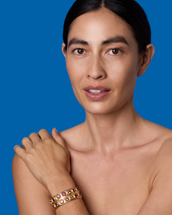 Irene Neuwirth One Of A Kind Large Heroic Double Bezel Cuff 18K Yellow Gold