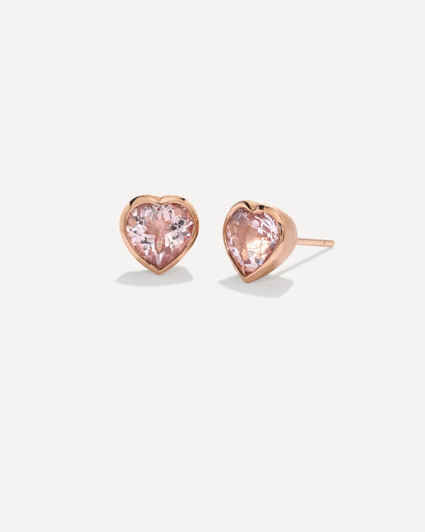 irene neuwirth One of a Kind Love Bezel Studs 18k Rose Gold