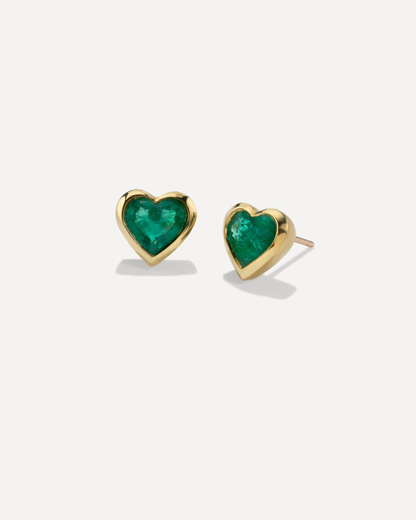 irene neuwirth One of a Kind Love Bezel Studs 18K Yellow Gold