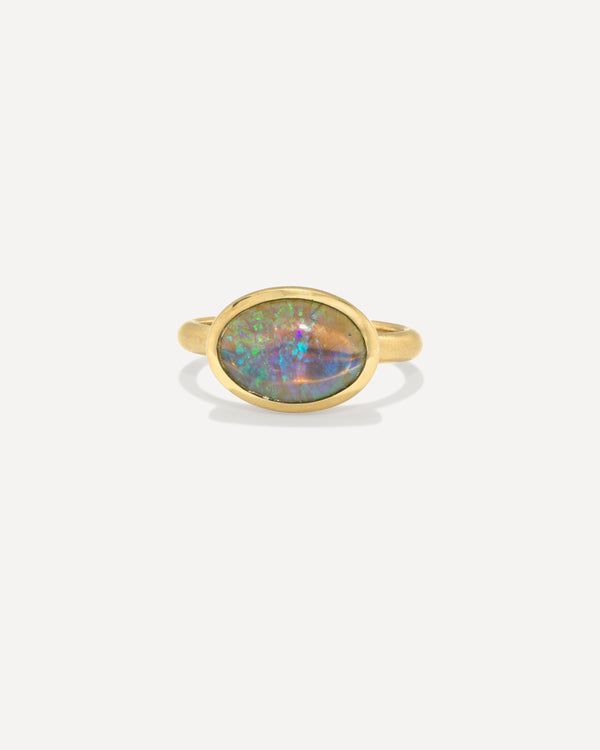 irene neuwirth One of a Kind Oval Bezel Ring 18k Yellow Gold