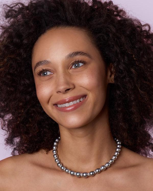 Irene Neuwirth One Of A Kind Pavé Gold Beaded Graduated Necklace 18k White Gold