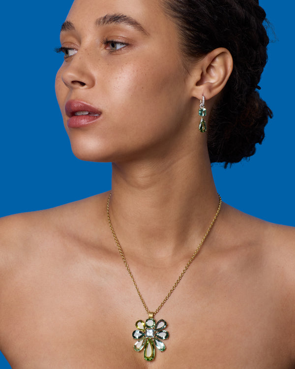 Irene Neuwirth One Of A Kind Pavé Petite Gemmy Gem Jeweled Huggies 18K Gold