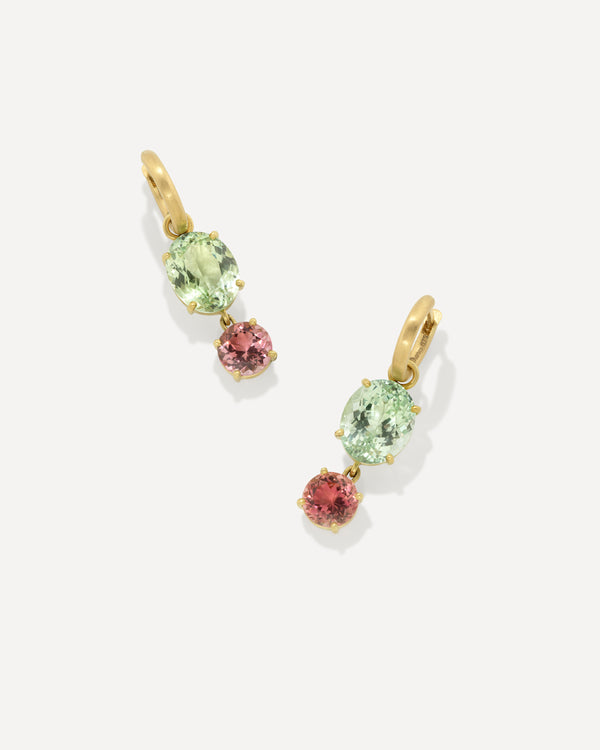 irene neuwirth One of a Kind Petite Gemmy Gem Jeweled Huggies 18k Yellow Gold