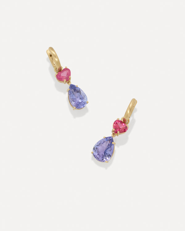 irene neuwirth One of a Kind Petite Gemmy Gem Jeweled Huggies 18k Yellow Gold