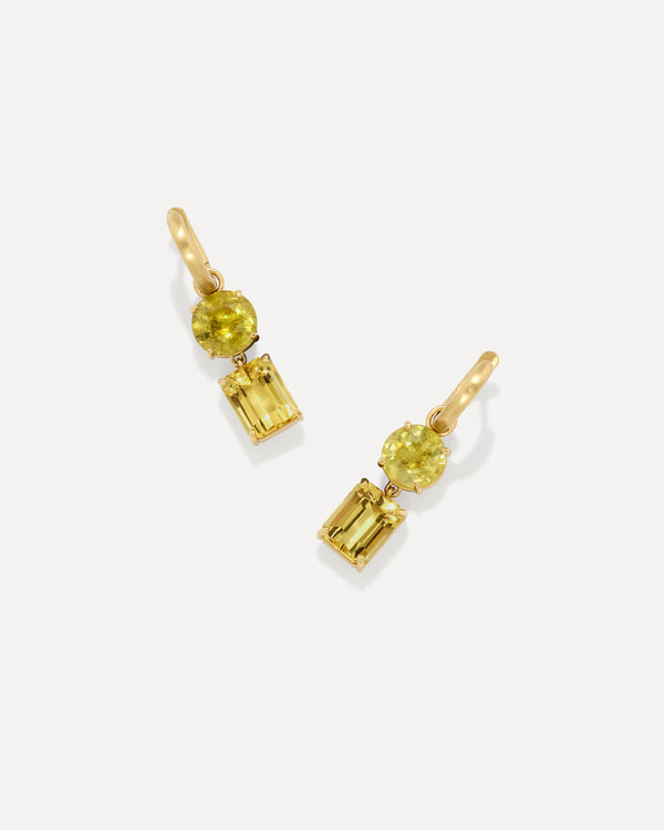 irene neuwirth One of a Kind Petite Gemmy Gem Jeweled Huggies 18k Yellow Gold