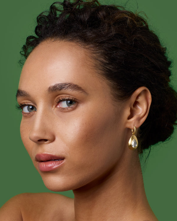 Irene Neuwirth One Of A Kind Puffed Gold Diamond Jeweled Huggies 18k Yellow Gold