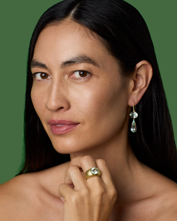 Irene Neuwirth One Of A Kind Round Stone Gemmy Puffed Gold Ring 18k Yellow Gold