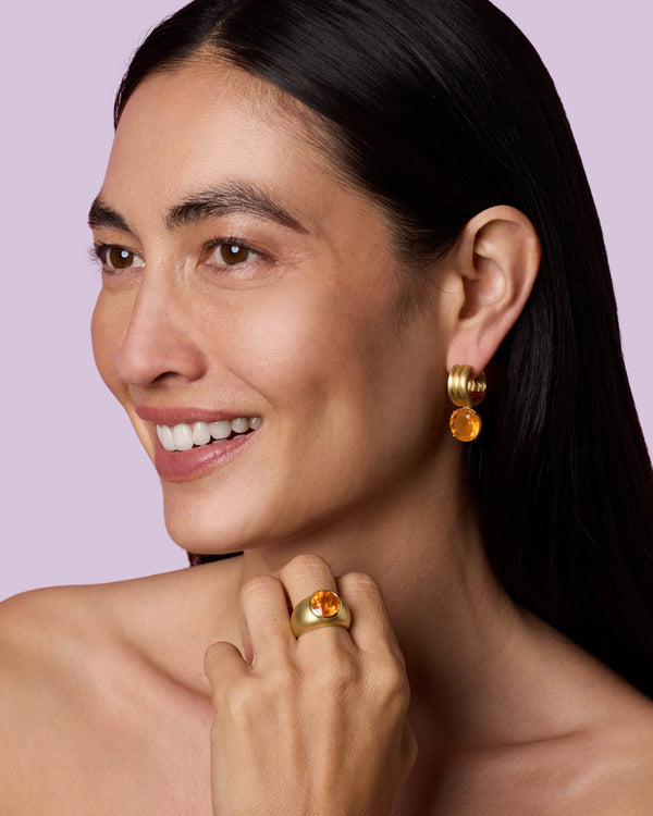 Irene Neuwirth One Of A Kind Round Stone Gemmy Puffed Gold Ring 18k Yellow Gold